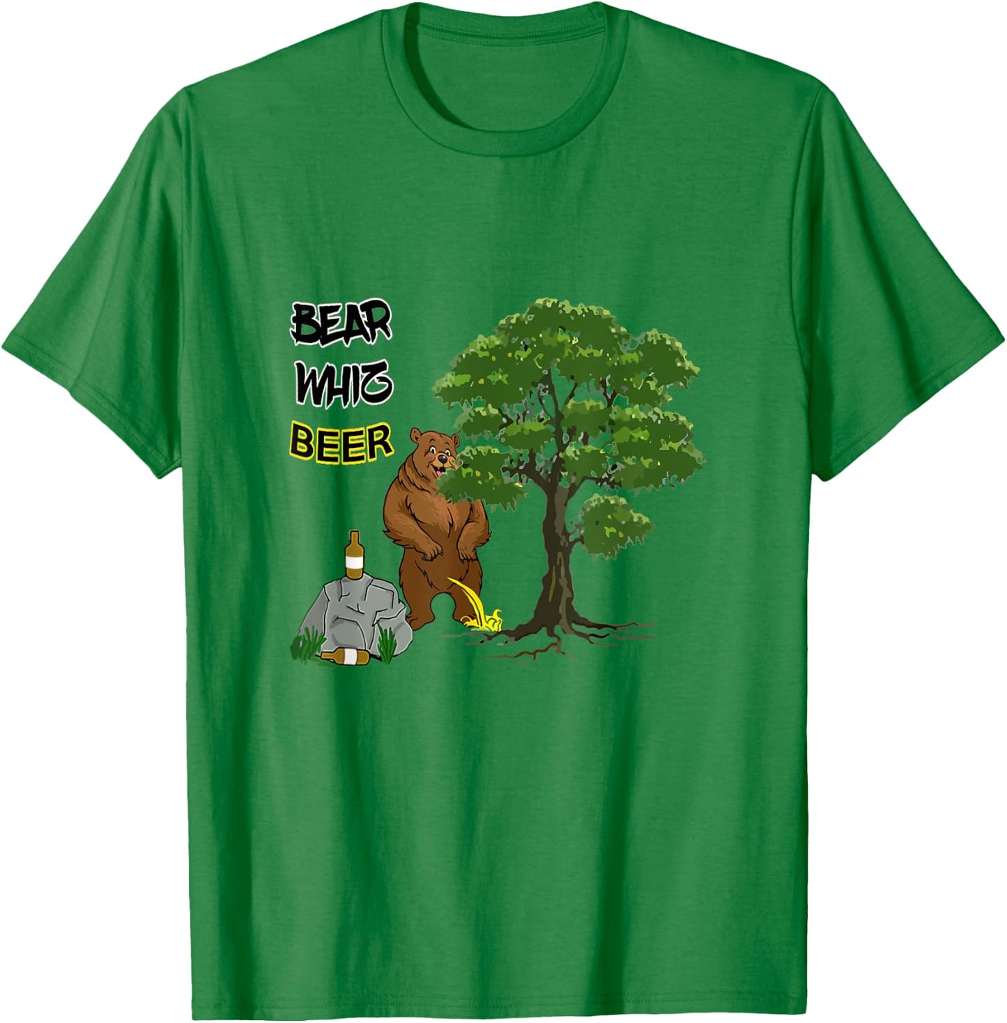 Funny Beer Label Bear Whiz Beer For The Outdoorsman T-Shirt - T-Shirt | Irish Green