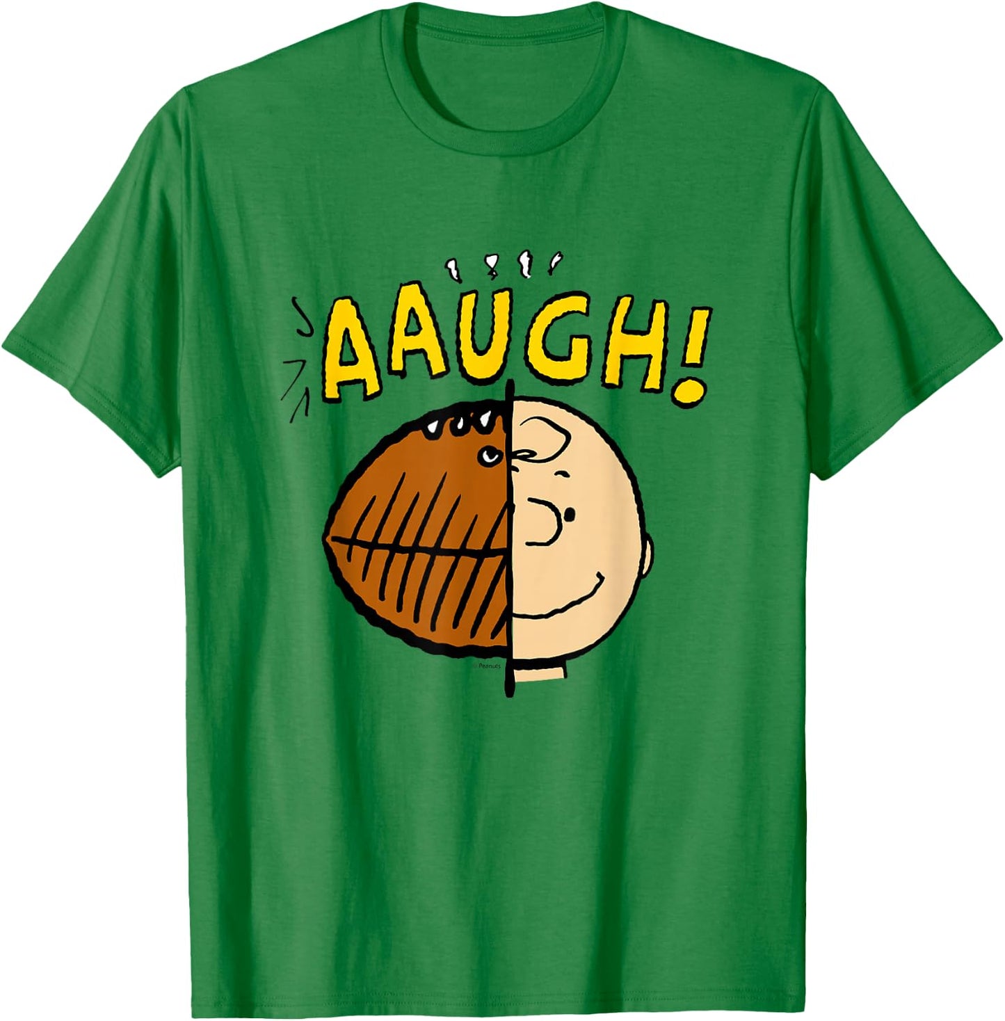 Peanuts - Charlie Brown Half Football Head T-Shirt - T-Shirt | Irish Green