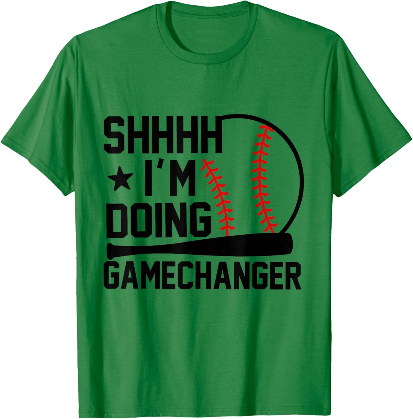 SHHHH I'm Doing Gamechanger Funny Baseball Players T-Shirt - T-Shirt | Irish Green