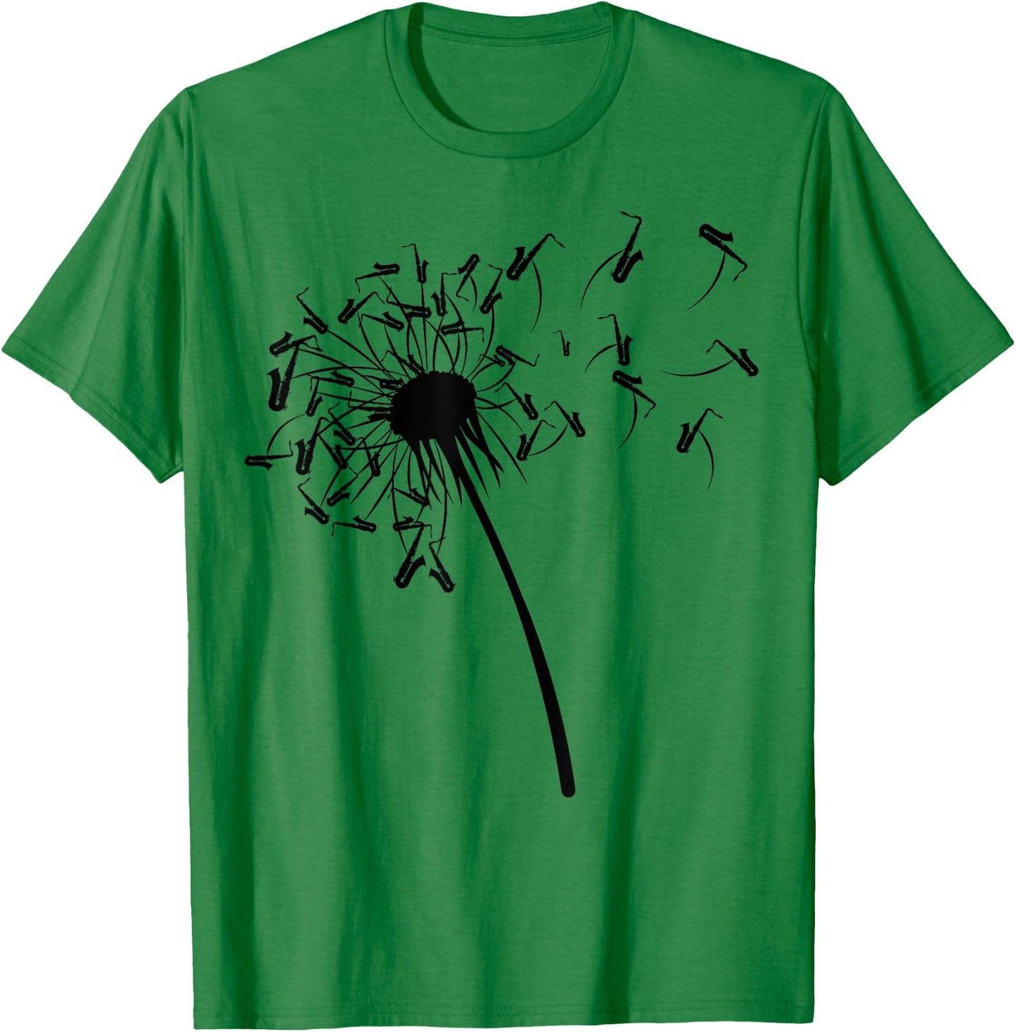 Dandelion Saxophone Shirt for Saxophonist | Saxophone T-Shirt - T-Shirt | Irish Green