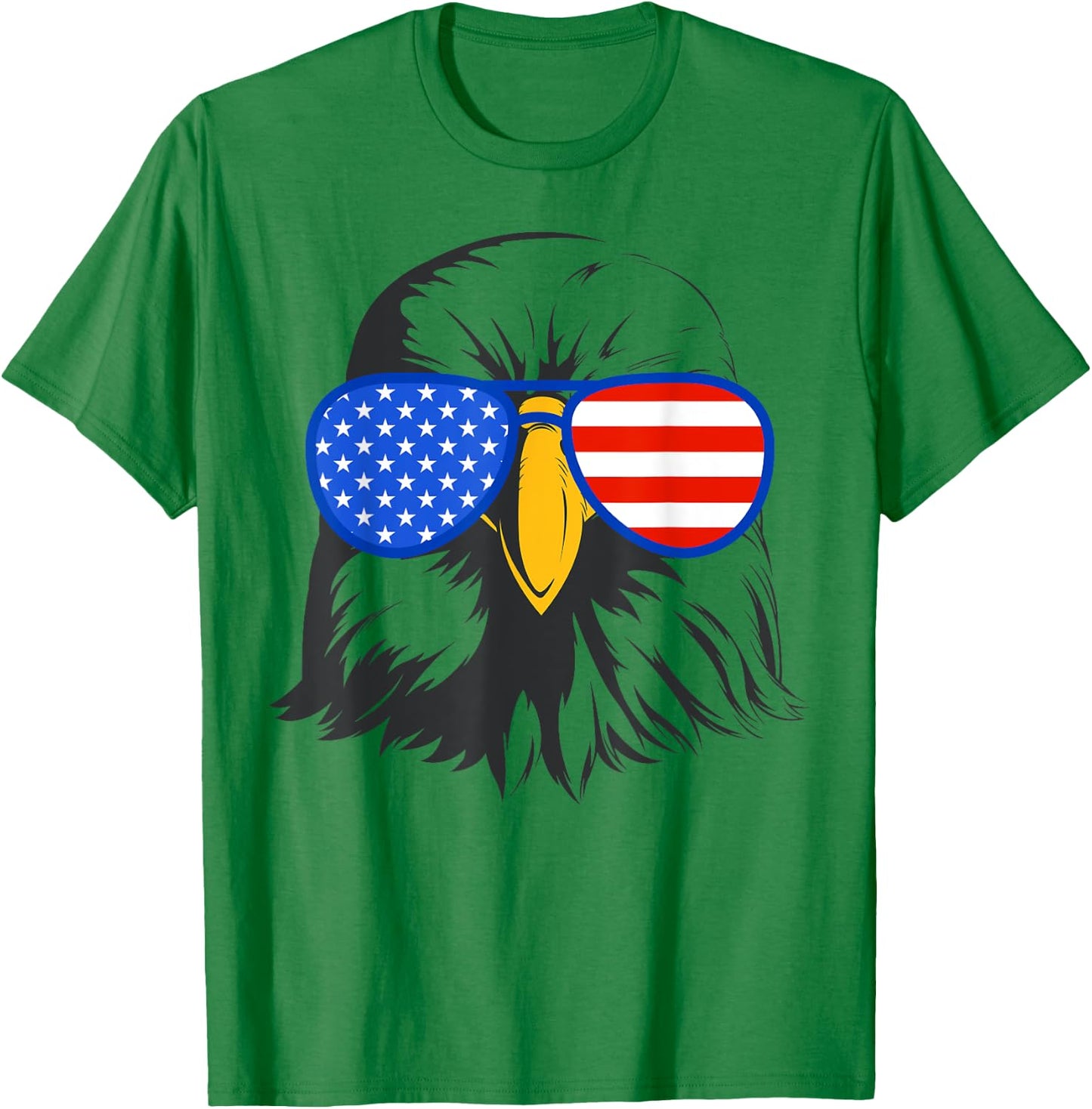 patriotic eagle sunglasses 4th July USA American eagle T-Shirt - T-Shirt | Irish Green
