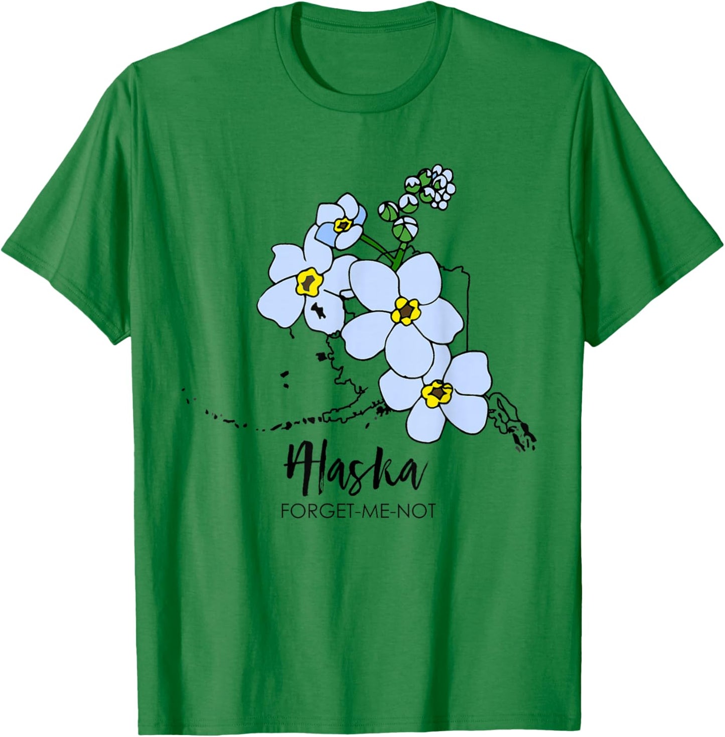 Alaska Forget-Me-Not Flower T-Shirt - T-Shirt | Irish Green