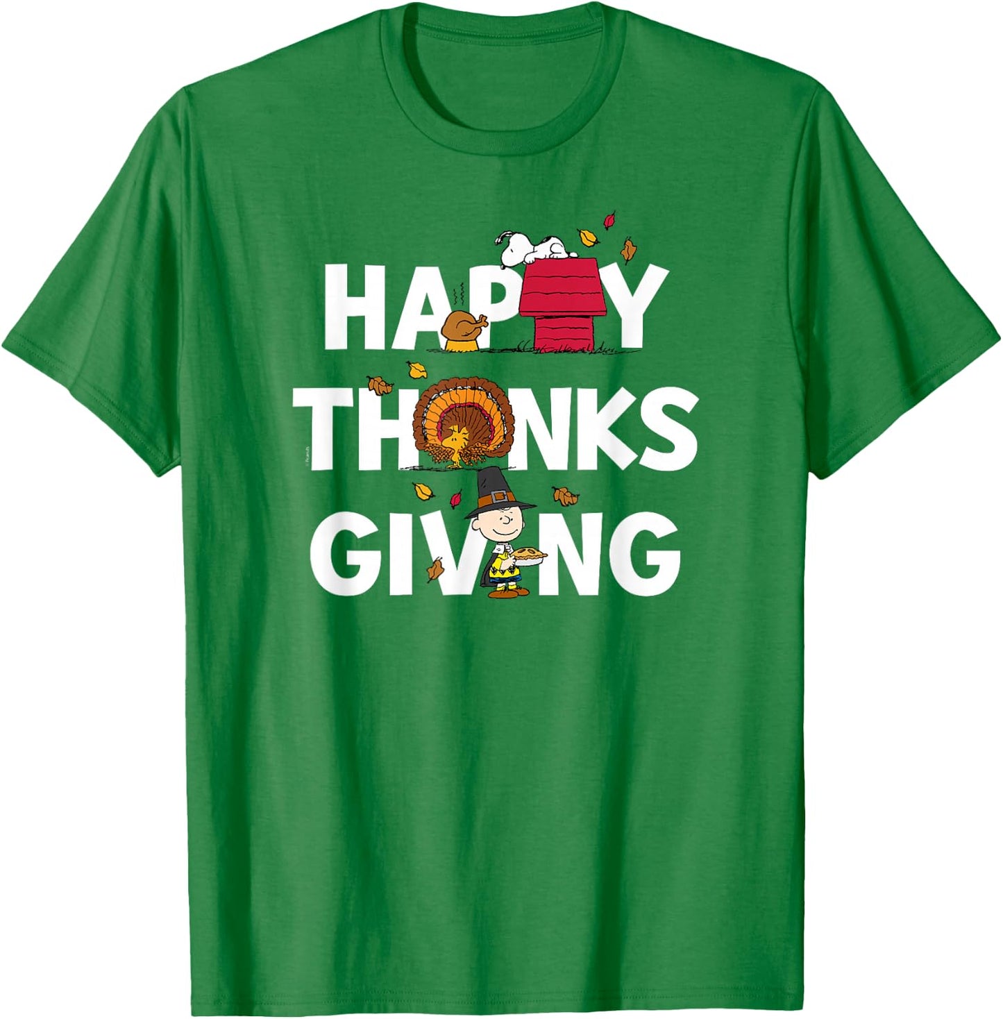 Peanuts - Happy Thanksgiving Icons T-Shirt - T-Shirt | Irish Green