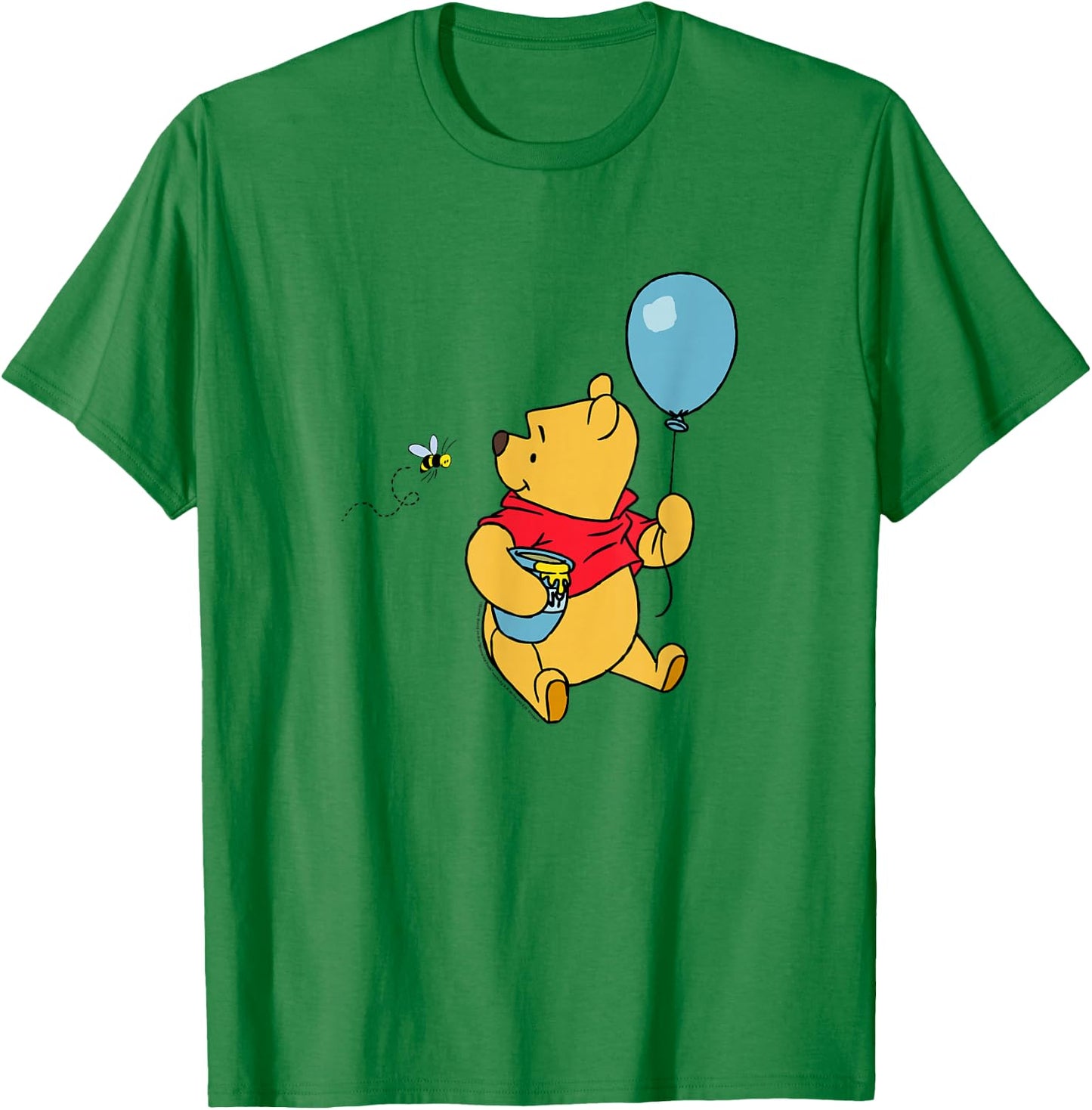 Disney Winnie The Pooh with Balloon & Honey Smiling at Bee T-Shirt - T-Shirt | Irish Green