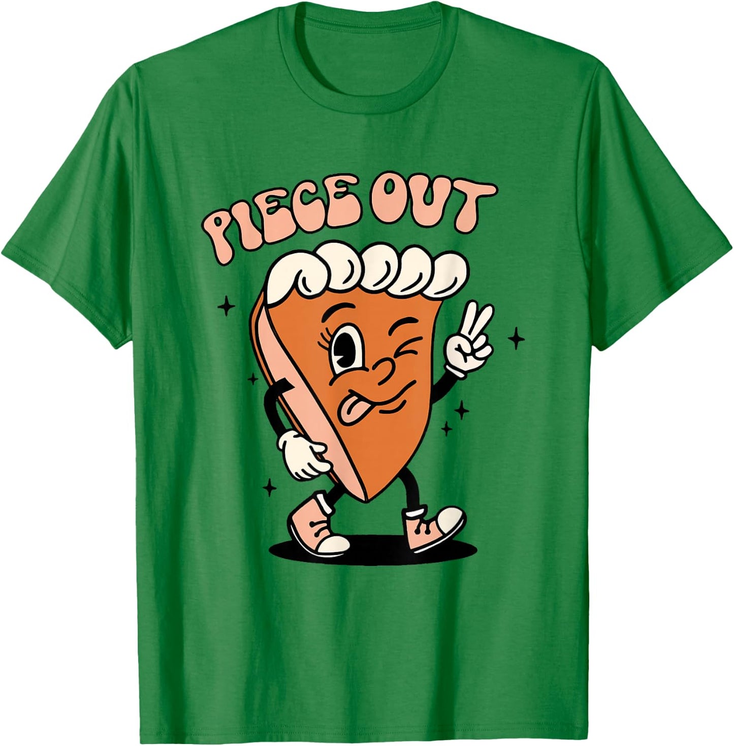 Vintage Piece Out Fall Autumn Funny Thanksgiving Pumpkin Pie T-Shirt - T-Shirt | Irish Green
