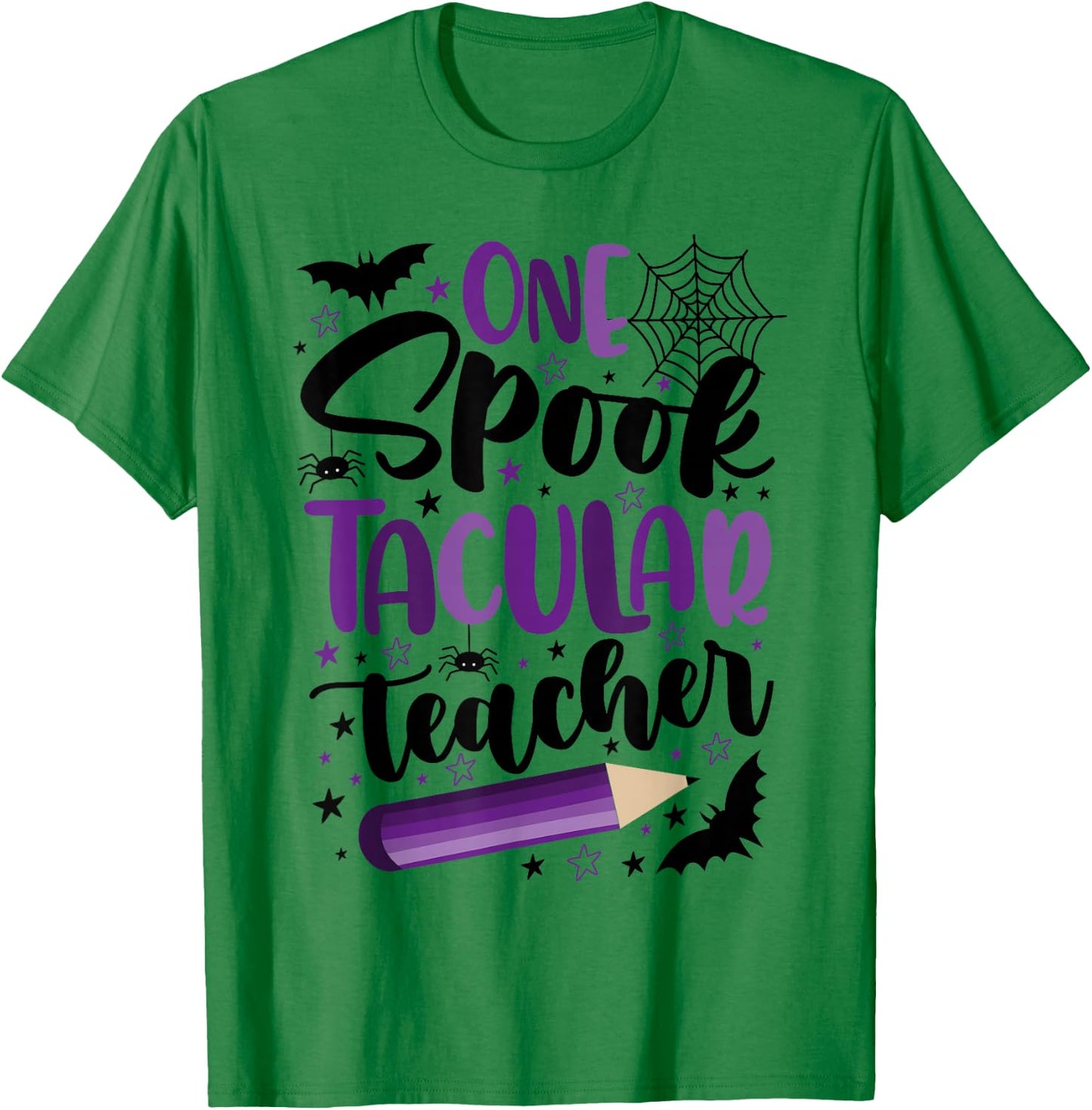 One Spooktacular Teacher Funny Halloween Teacher Classroom T-Shirt - T-Shirt | Irish Green