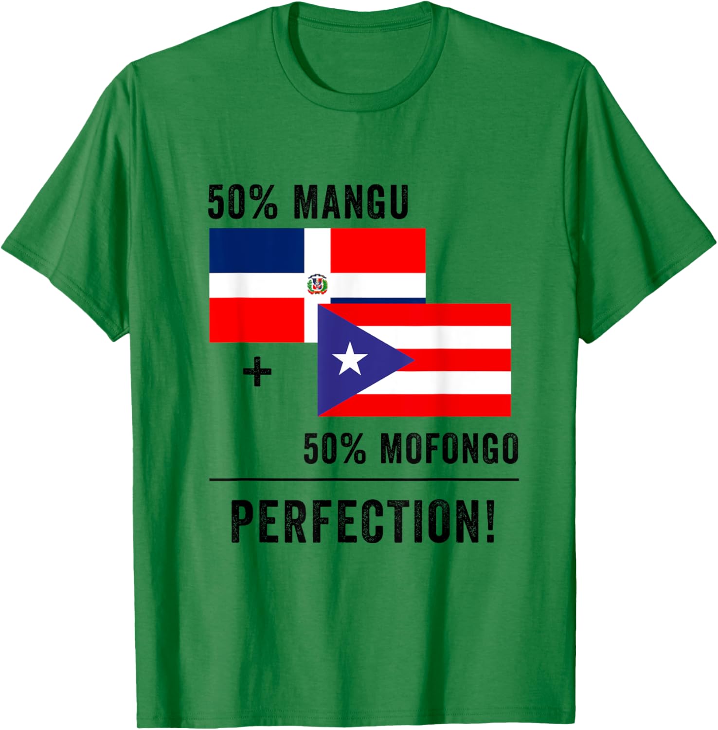 Half Puerto Rican Half Dominican Flag Boricua Domis PR RD T-Shirt - T-Shirt | Irish Green