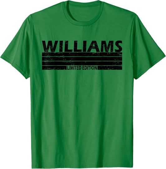 Williams Surname Limited Edition Retro Vintage Style Sunset T-Shirt - T-Shirt | Irish Green