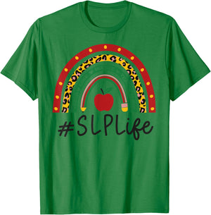 SLP Rainbow Appreciation Day Hello Back To School T-Shirt - T-Shirt | Irish Green
