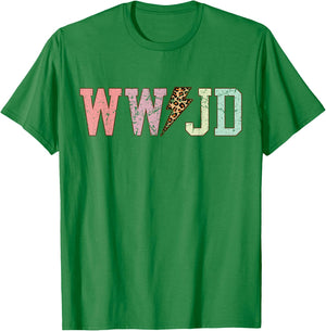 WWJD What Would Jesus Do Christian Bible Faith Vintage Cute T-Shirt - T-Shirt | Irish Green