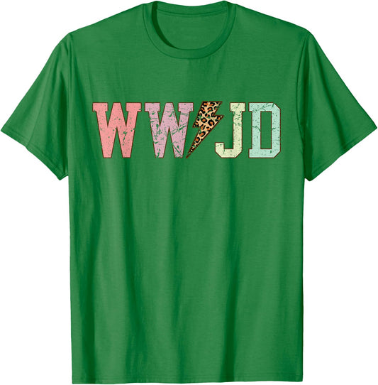 WWJD What Would Jesus Do Christian Bible Faith Vintage Cute T-Shirt - T-Shirt | Irish Green