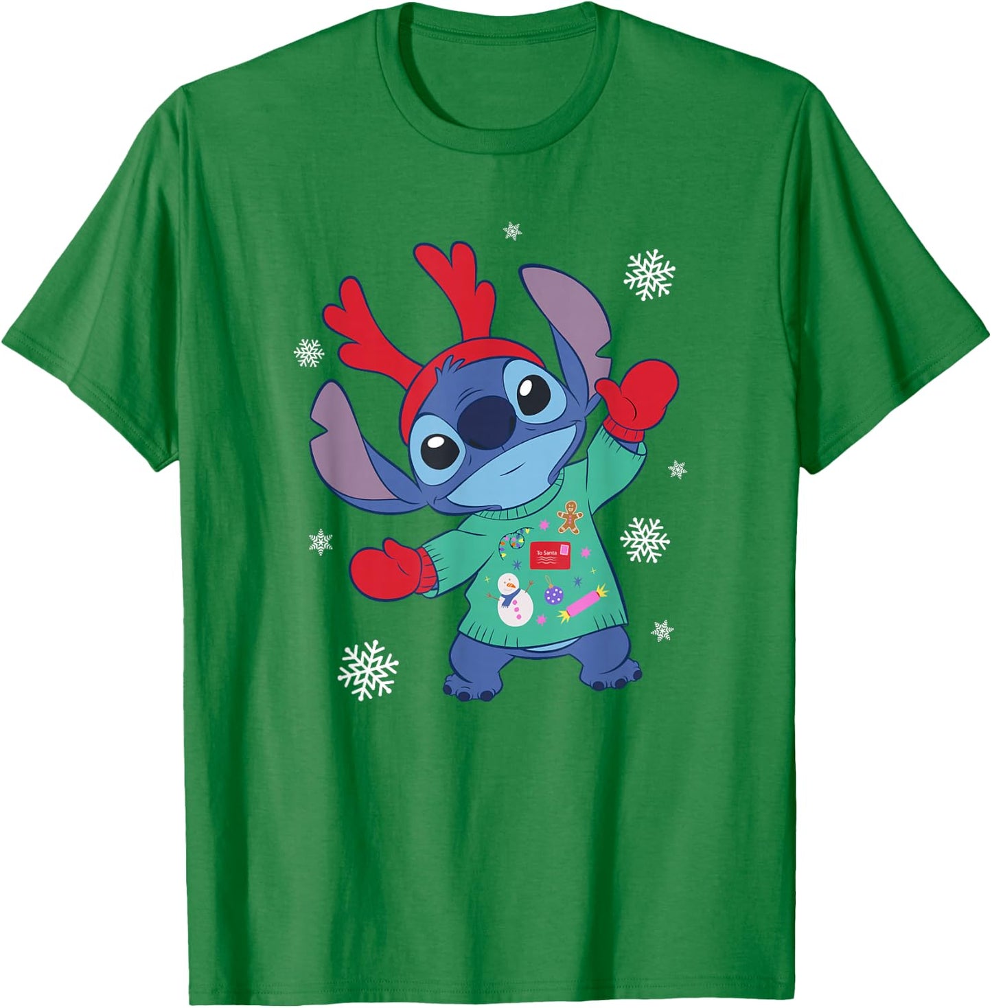 Disney Lilo & Stitch Christmas Outfit Celebration T-Shirt - T-Shirt | Irish Green