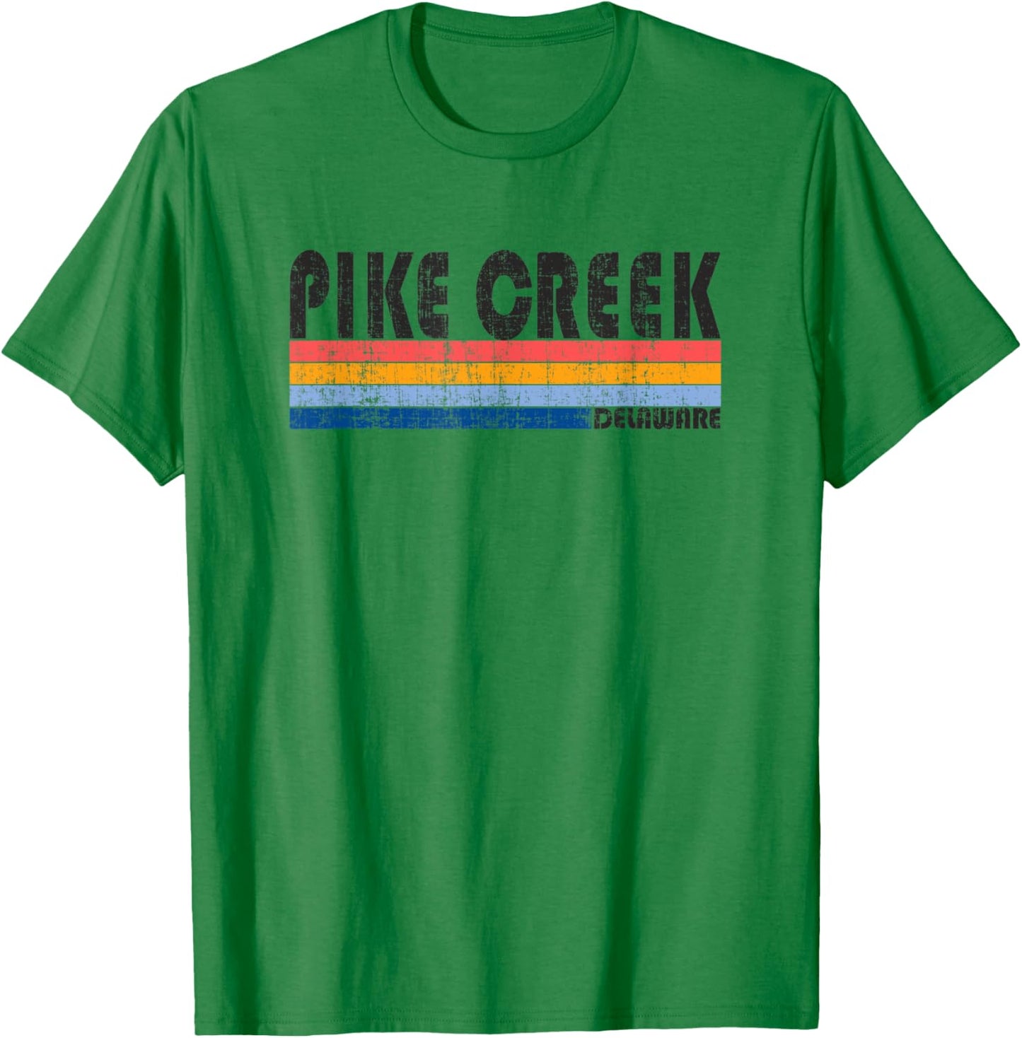 Vintage 70s 80s Style Pike Creek, DE T-Shirt - T-Shirt | Irish Green