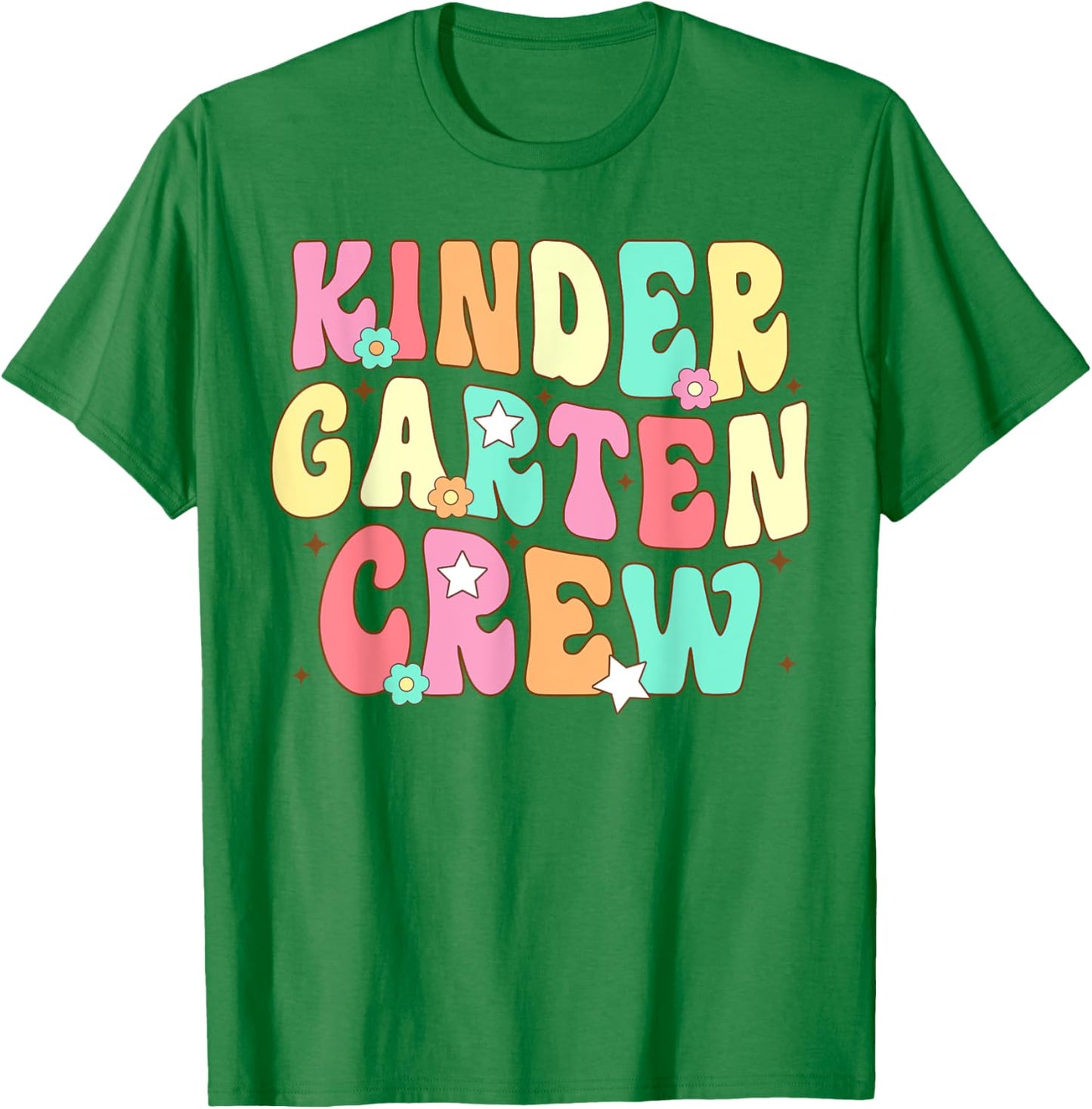 Kinder Teacher Squad Groovy Kindergarten Crew Men Women Girls Kids T-Shirt - T-Shirt | Irish Green