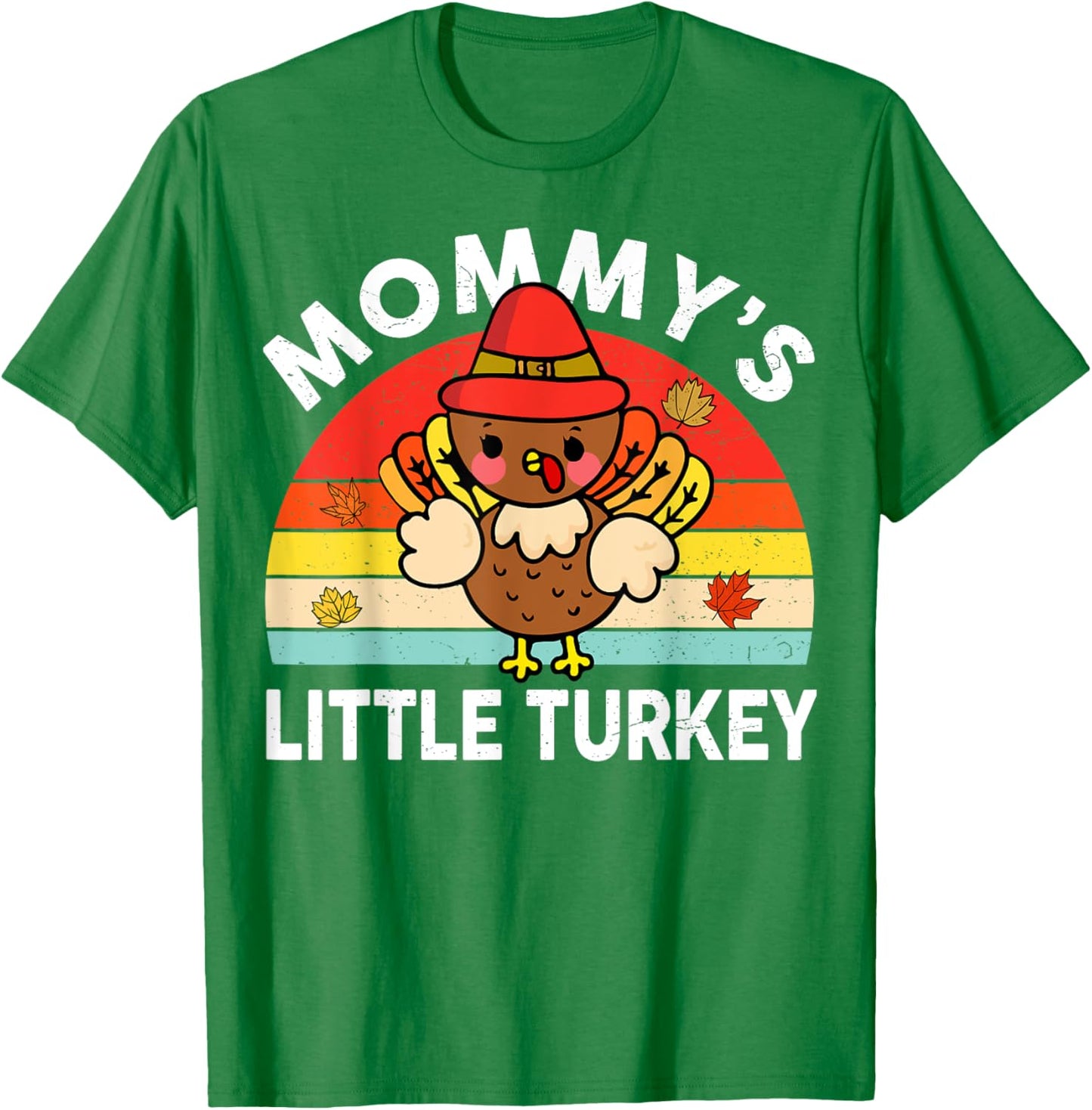 Cute Mommy Little Turkey-Shirt Thanksgiving Boy Girl Toddler T-Shirt - T-Shirt | Irish Green