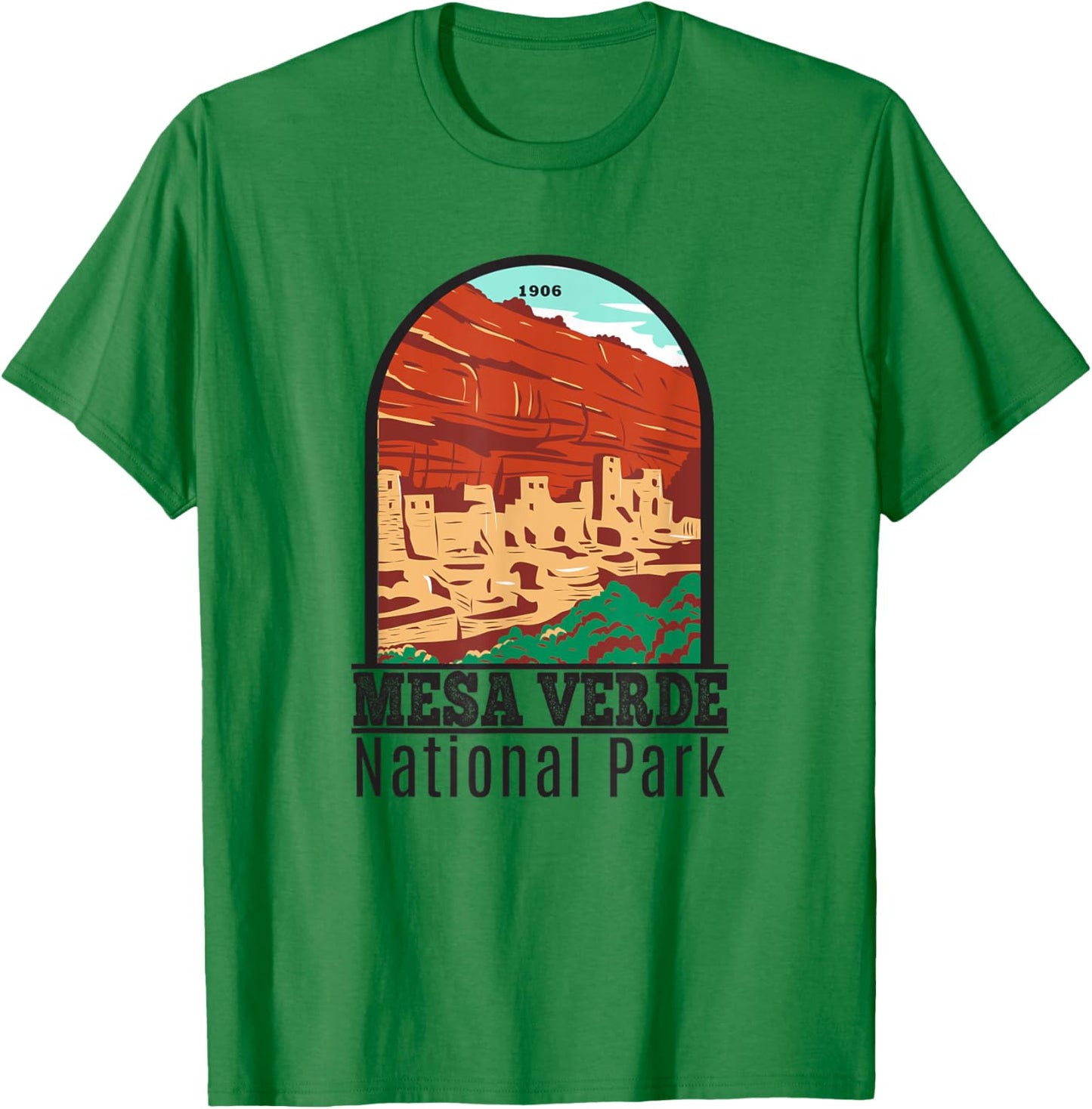 Mesa Verde National Park Colorado Cliff Palace Vintage T-Shirt - T-Shirt | Irish Green