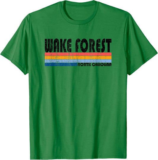 Wake Forest, NC Hometown Pride Retro 70s 80s Style T-Shirt - T-Shirt | Irish Green
