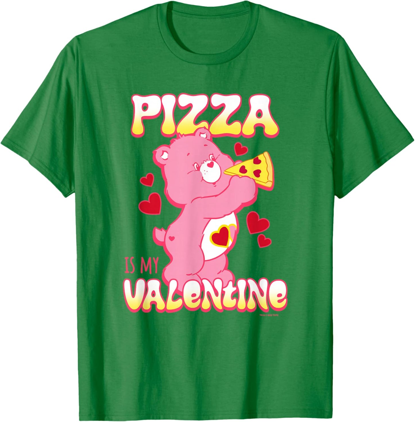 Care Bears Valentine's Day Love-A-Lot Pizza Is My Valentine T-Shirt - T-Shirt | Irish Green