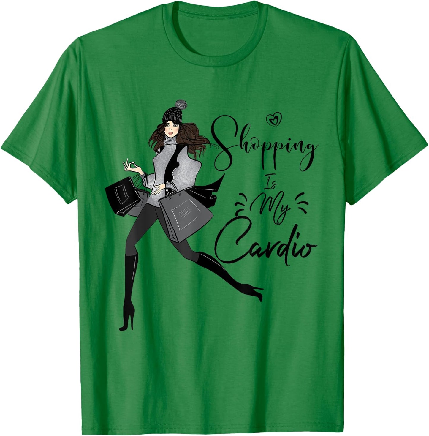 Shopping is my Cardio I Fitness Gym T-Shirt - T-Shirt | Irish Green