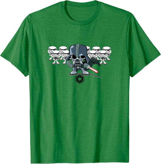 Star Wars Darth Vader Stormtrooper Army Chibi Style Cute V2 T-Shirt - T-Shirt | Irish Green