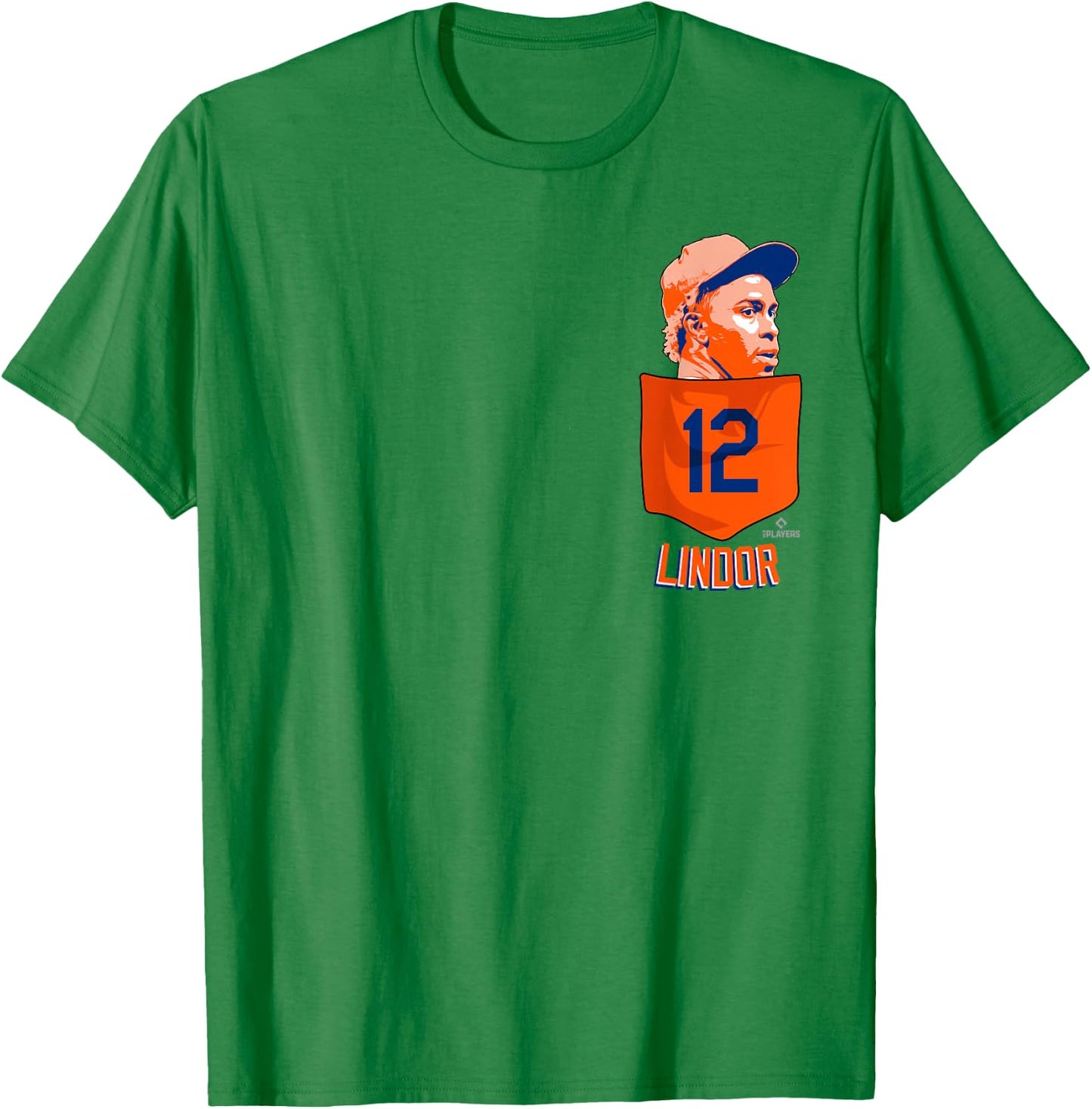 Francisco Lindor New York Baseball Pocket MLBPA T-Shirt - T-Shirt | Irish Green