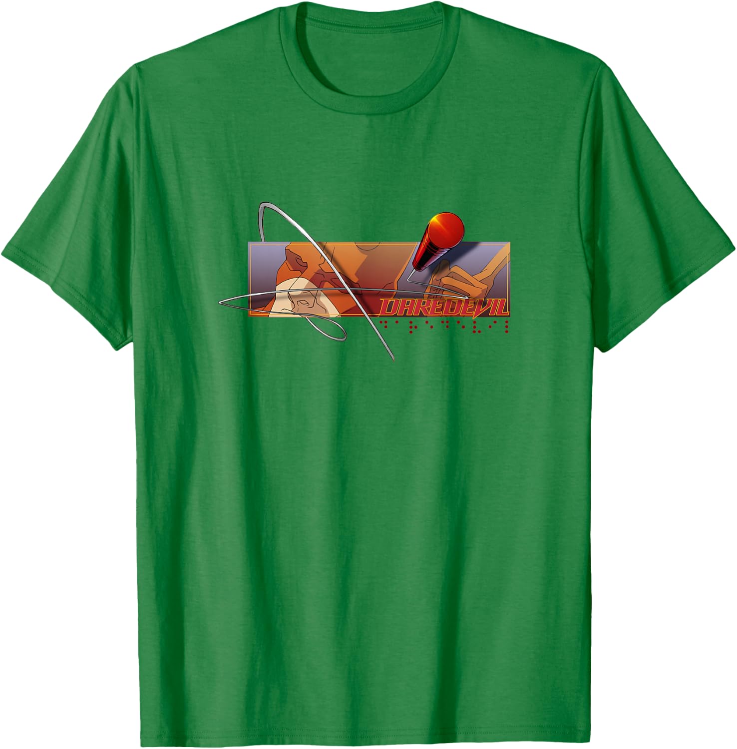 Marvel Comics Retro Classic Daredevil Braille Club Logo T-Shirt - T-Shirt | Irish Green