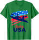 Kayaking Support the Team Kayaking Kayaker USA Flag T-Shirt - T-Shirt | Irish Green