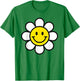 Yellow Happy Smiling Smile Face Daisy Flower Shirt Kids Girl T-Shirt - T-Shirt | Irish Green