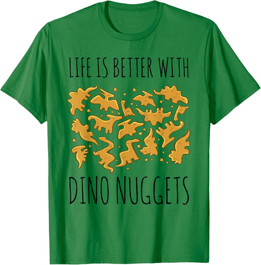 Dino Chicken Dinosaur Nugs Veggie Funny T-Shirt - T-Shirt | Irish Green