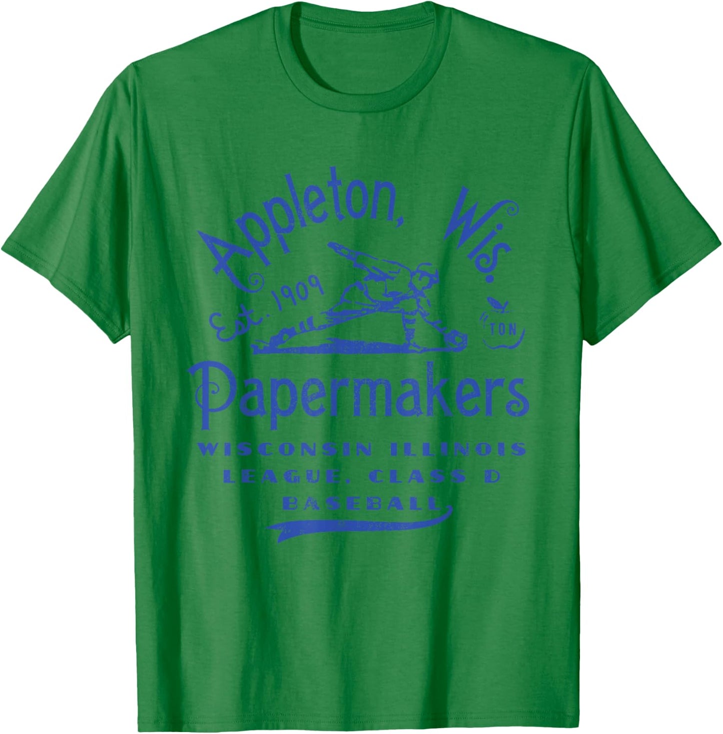 Appleton Papermakers Wisconsin Vintage Defunct Baseball T-Shirt - T-Shirt | Irish Green