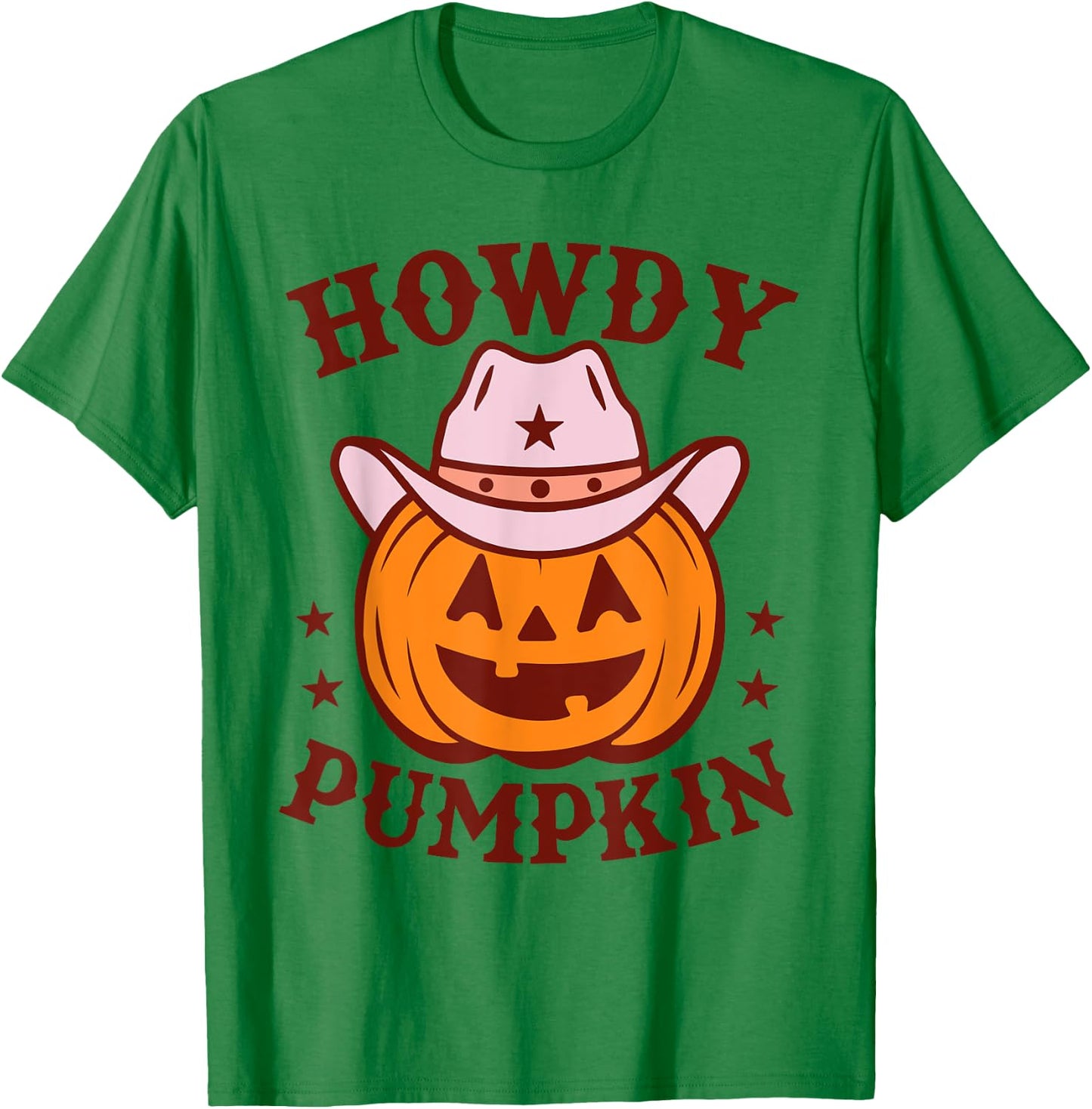 Retro Howdy Pumpkin Autumn Western Halloween Vintage Cowboy T-Shirt - T-Shirt | Irish Green