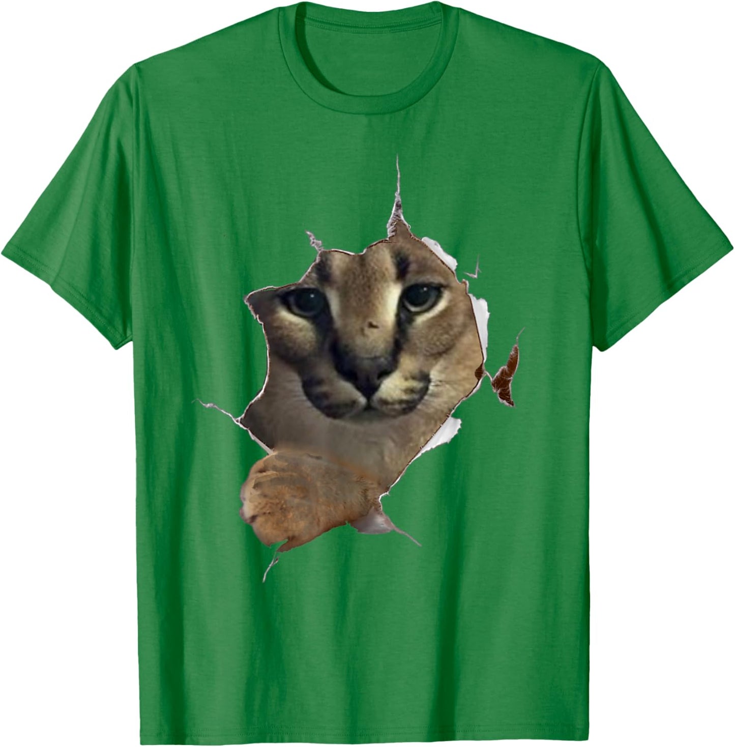 Big Floppa Meme Cat T-Shirt - T-Shirt | Irish Green
