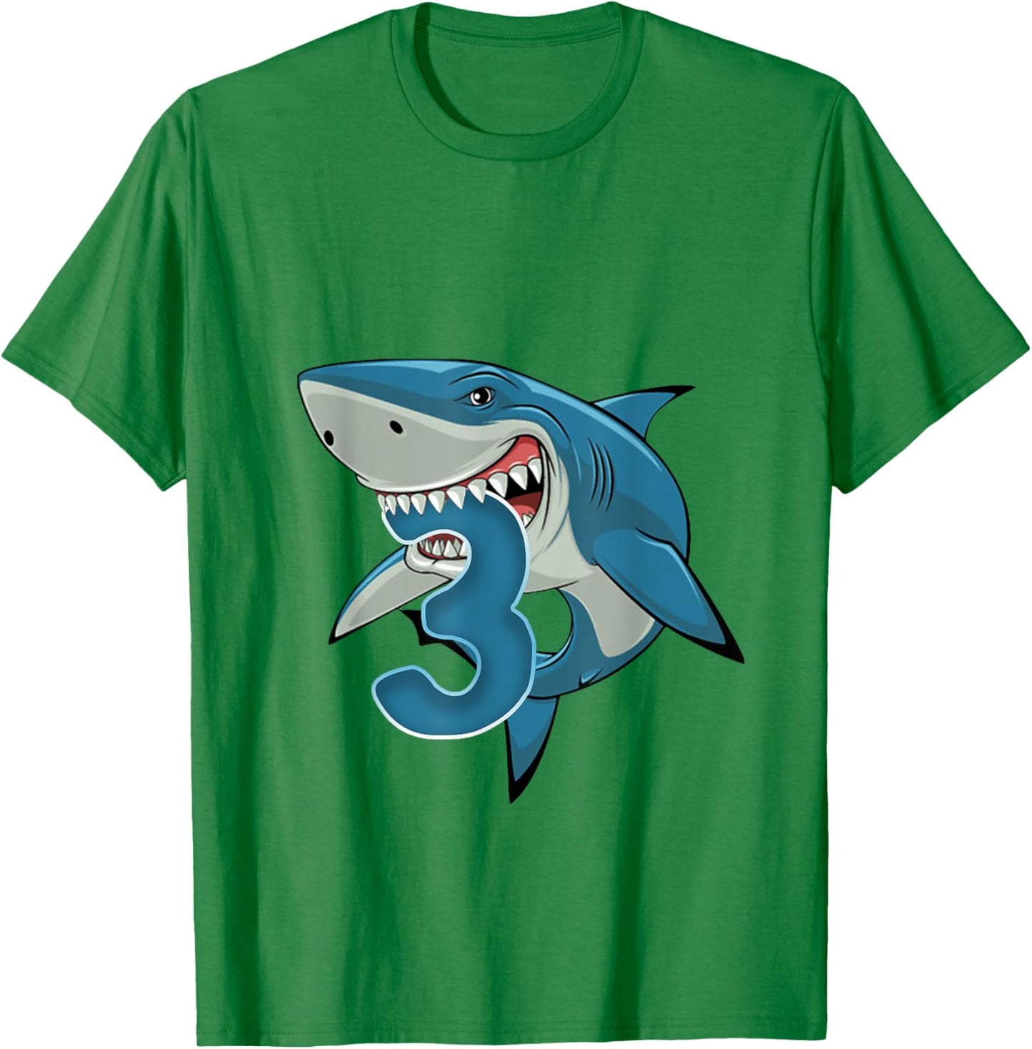 Kids 3rd Birthday Shark 3 Years Old Birthday Shark Theme T-Shirt - T-Shirt | Irish Green
