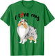 I Love My Blue Merle, White & Tan Rough Collie Dog Women Kids T-Shirt - T-Shirt | Irish Green