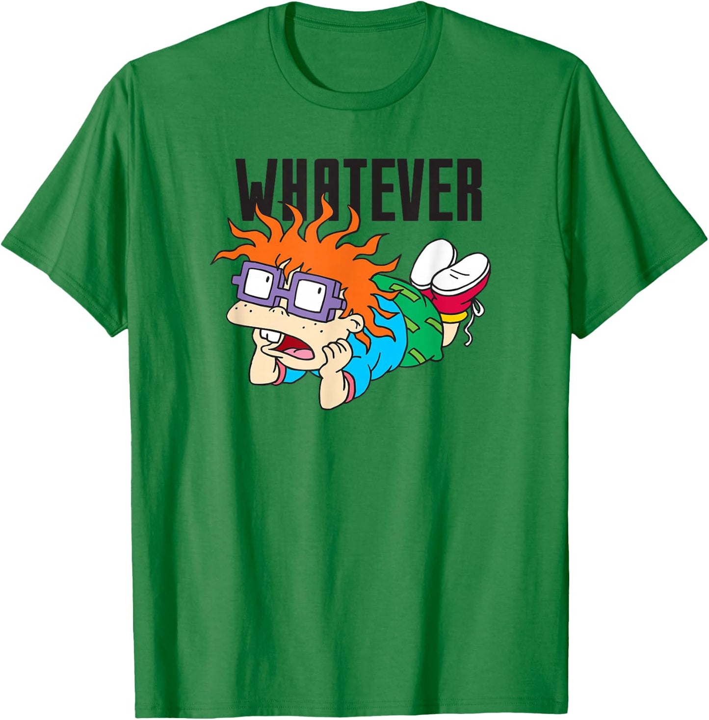Rugrats Whatever Annoyed Chuckie Dark Portrait T-Shirt - T-Shirt | Irish Green