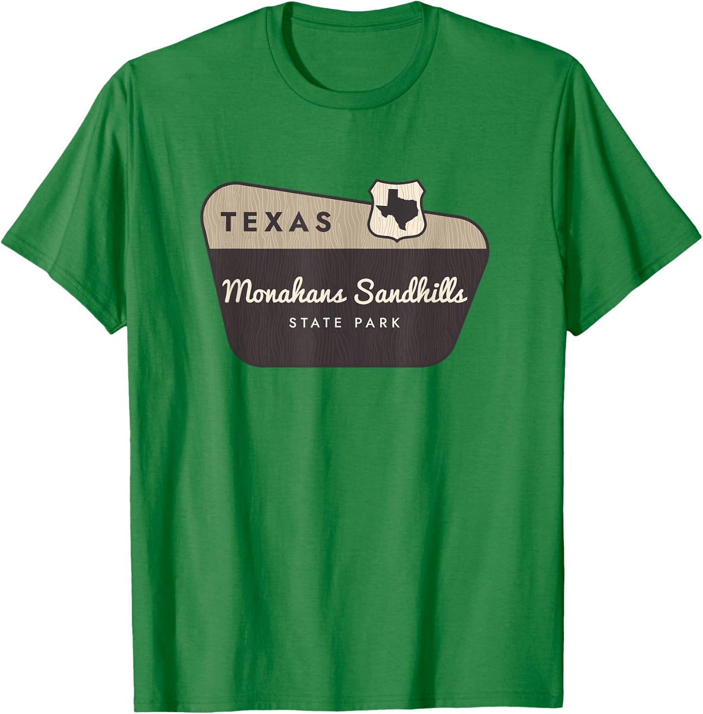 Monahans Sandhills State Park Texas TX Welcome Sign Vacation T-Shirt - T-Shirt | Irish Green