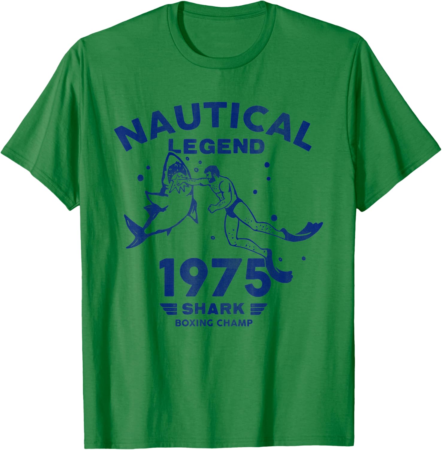 Nautical Legend: Funny Scuba Diver & Shark Punch Summer T-Shirt - T-Shirt | Irish Green