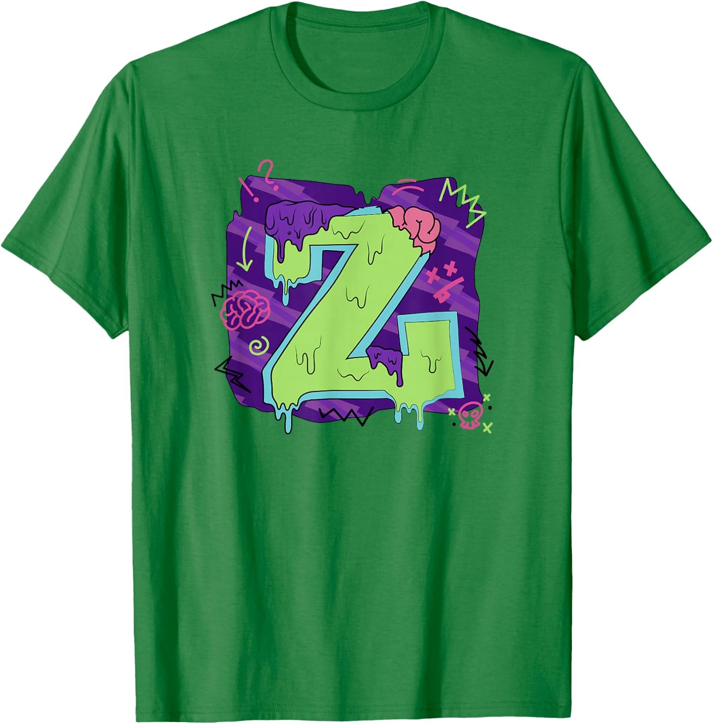 Disney Zombies Seabrook Football Letter Z Drippy Logo T-Shirt - T-Shirt | Irish Green