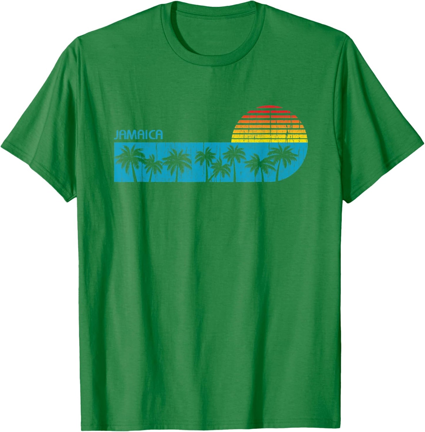Vintage Jamaica Beach Vacation Palm Trees Caribbean Cruise Men Women Kids T-Shirt - T-Shirt | Irish Green