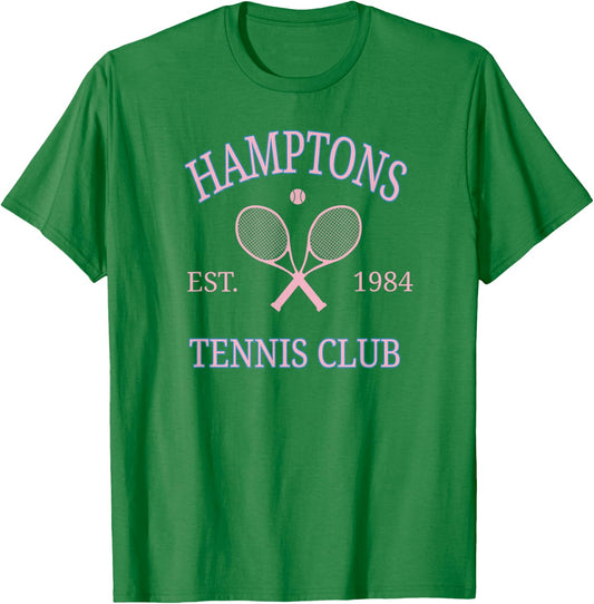 Hamptons Tennis Club Athletics California Racquet Prep pink T-Shirt - T-Shirt | Irish Green