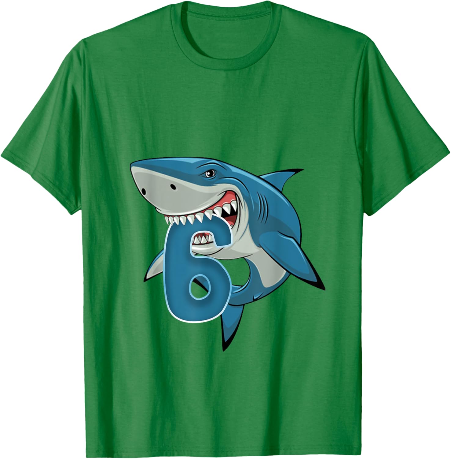6th Birthday Shark 6 Year Old Birthday Shark Theme Party T-Shirt - T-Shirt | Irish Green