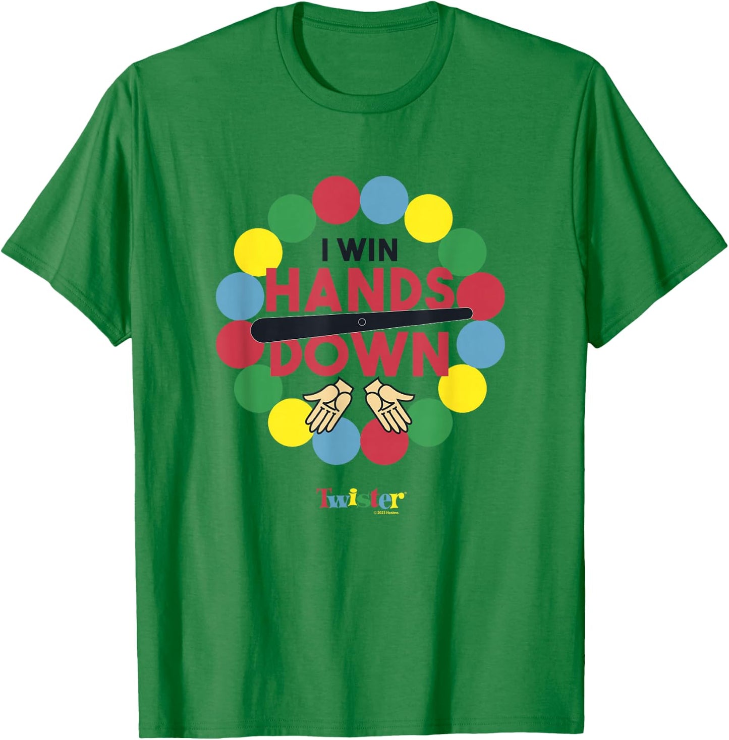 Twister Vintage Retro I Win Hands Down Classic Game Logo T-Shirt - T-Shirt | Irish Green
