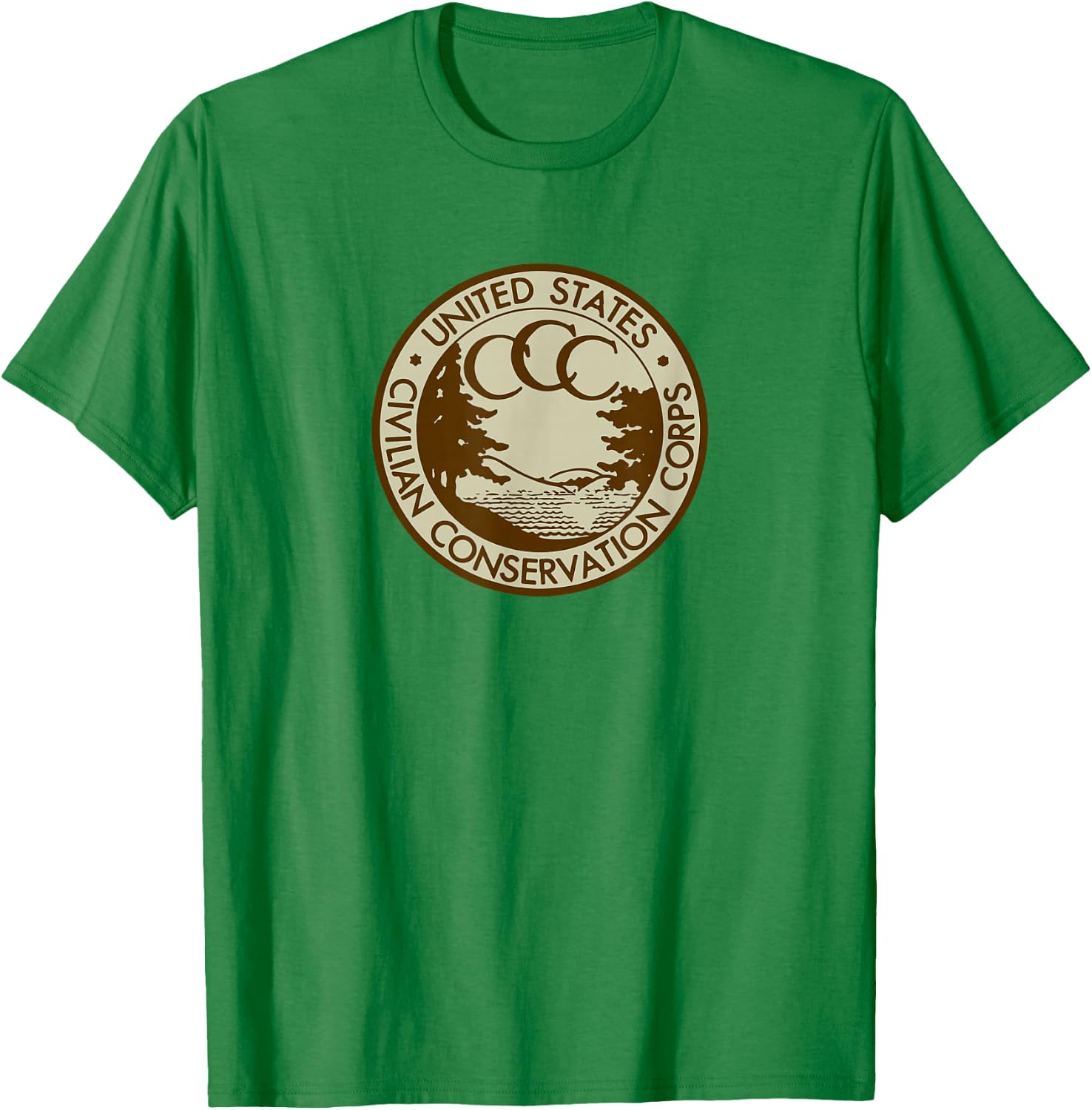 Civilian Conservation Corps CCC Logo Retro Outdoors 1930s T-Shirt - T-Shirt | Irish Green