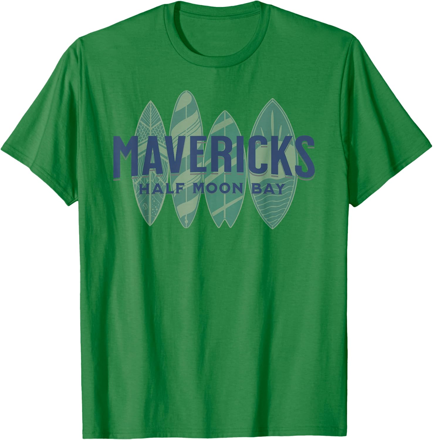 Mavericks Half Moon Bay California Big Wave Surfing Surfer T-Shirt - T-Shirt | Irish Green