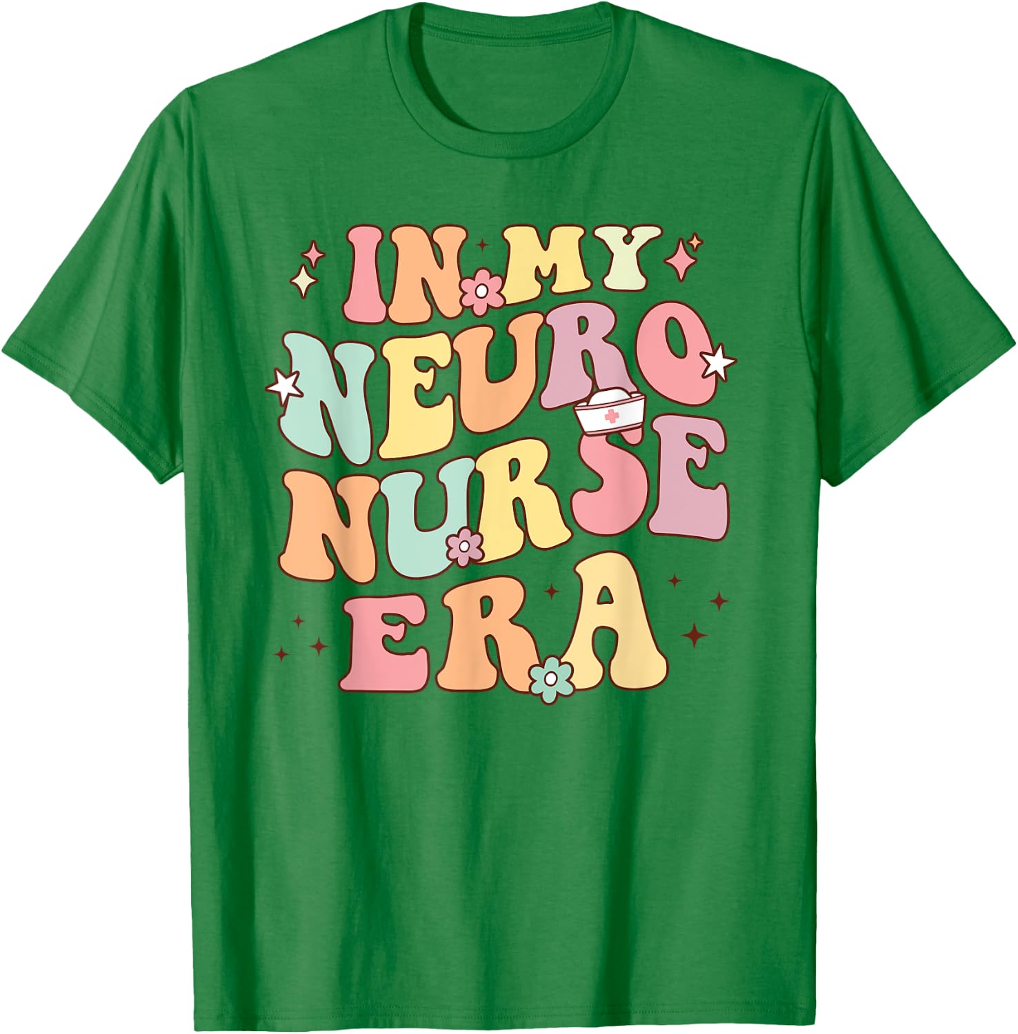 In My Neuro Nurse Era Retro Neuroscience Neurology Nursing T-Shirt - T-Shirt | Irish Green