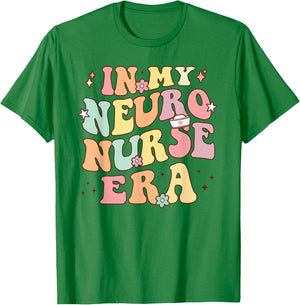 In My Neuro Nurse Era Retro Neuroscience Neurology Nursing T-Shirt - T-Shirt | Irish Green