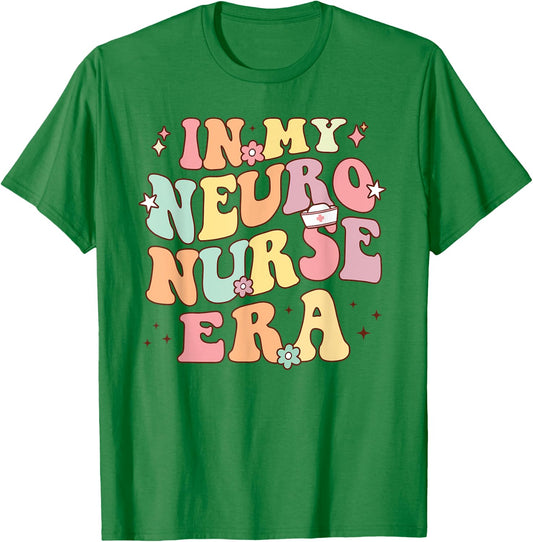 In My Neuro Nurse Era Retro Neuroscience Neurology Nursing T-Shirt - T-Shirt | Irish Green