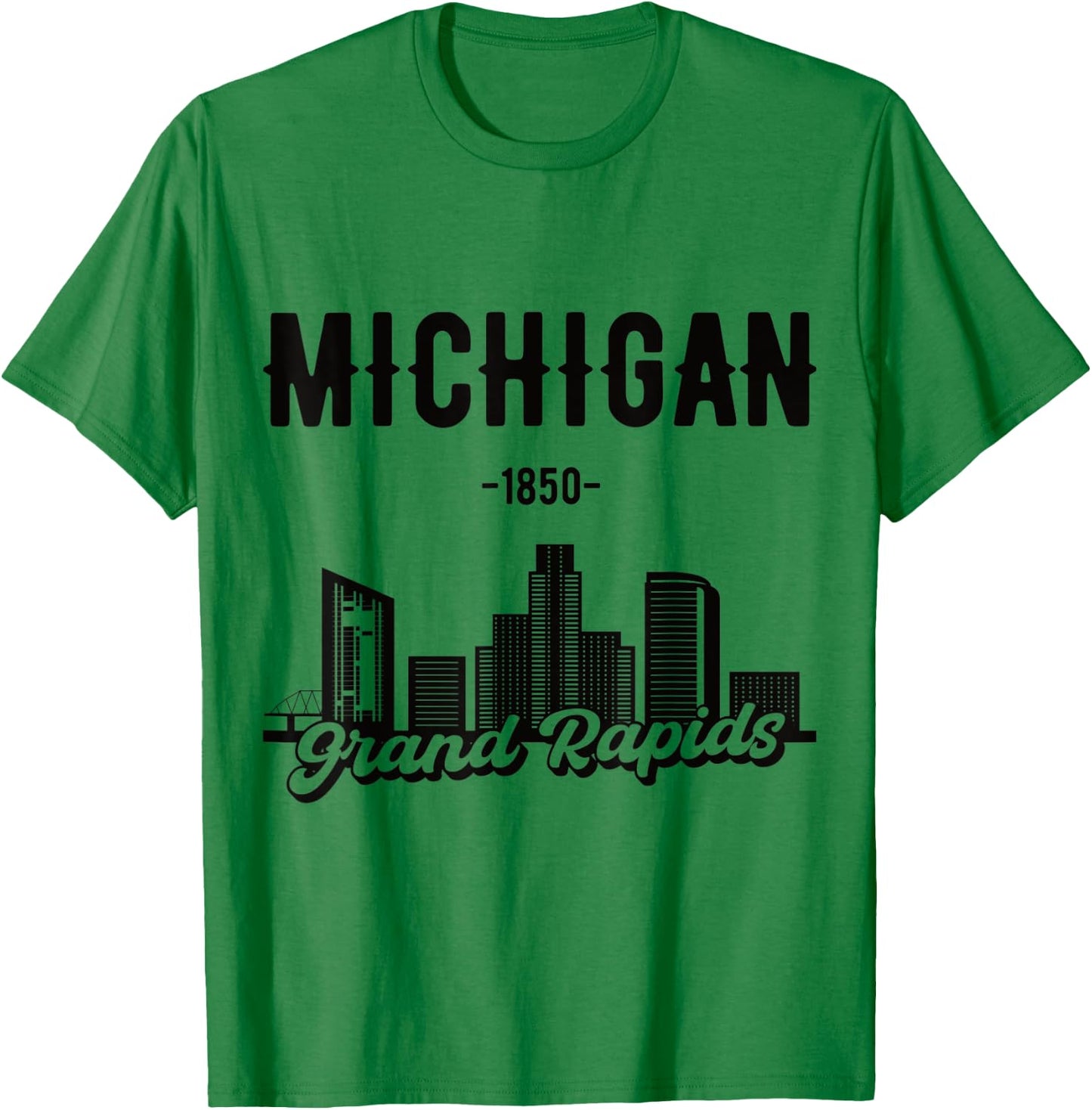 Grand Rapids Michigan Skyline T-Shirt - T-Shirt | Irish Green