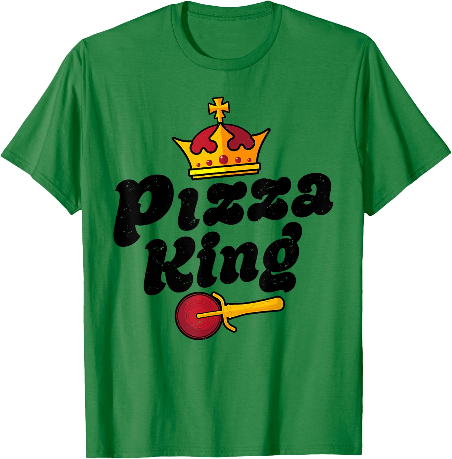 Pizza King Funny Men Boys Italian Food Lovers Retro Vintage T-Shirt - T-Shirt | Irish Green