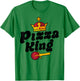 Pizza King Funny Men Boys Italian Food Lovers Retro Vintage T-Shirt - T-Shirt | Irish Green